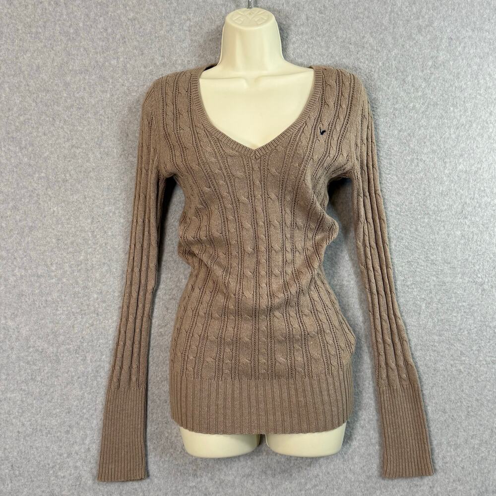 Vtg American Eagle AEO Cable Knit Sweater Size M Wool Blend Preppy Y2K Twilight